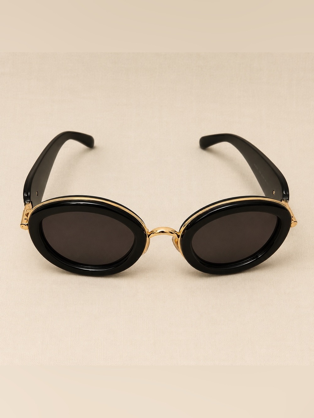 LOEWE Metal Daisy Anagram LW40130U Black Gold Sunglasses 49mm